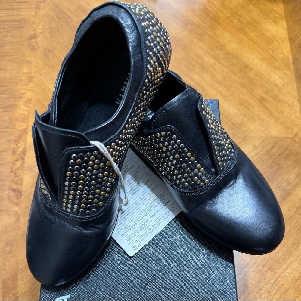 Premiata Black Leather Shoes with Gold Accents - Picture 11 of 13